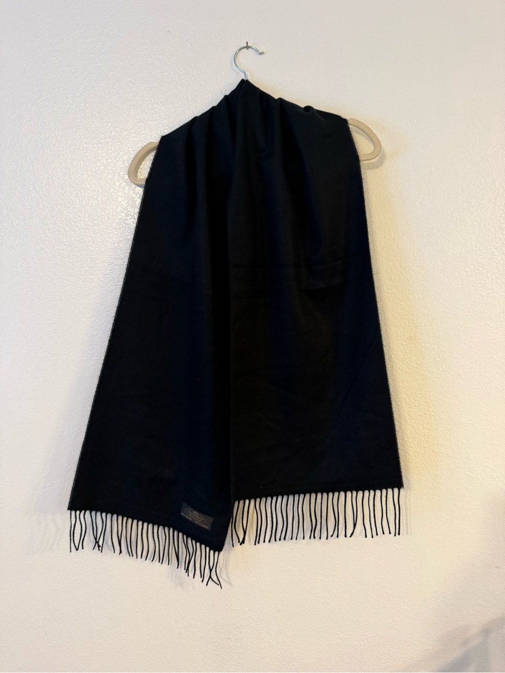 Classic Black Fringe Scarf - Cashmere